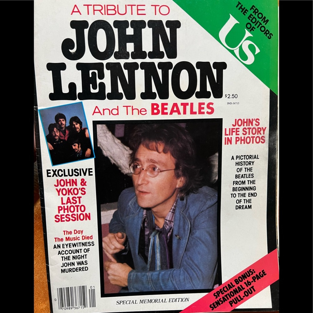 Vintage 1980 John Lennon and The Beatles Tribute US Magazine poster